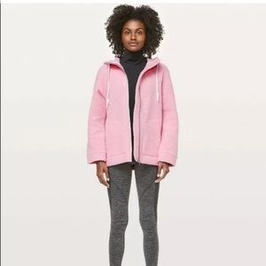 Lululemon So Sherpa Hooded Jacket Pink Haze